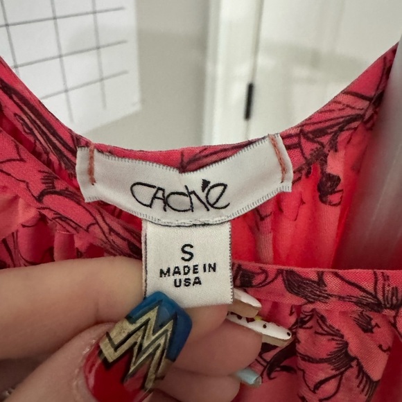 Cache Pink Graphic Tunic with 3/4 Sleeves - Picture 2 of 12